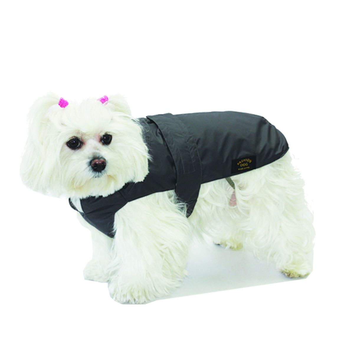 Fashion Dog Hundemantel mit Kunstpelz-Futter - Schwarz - 51 cm