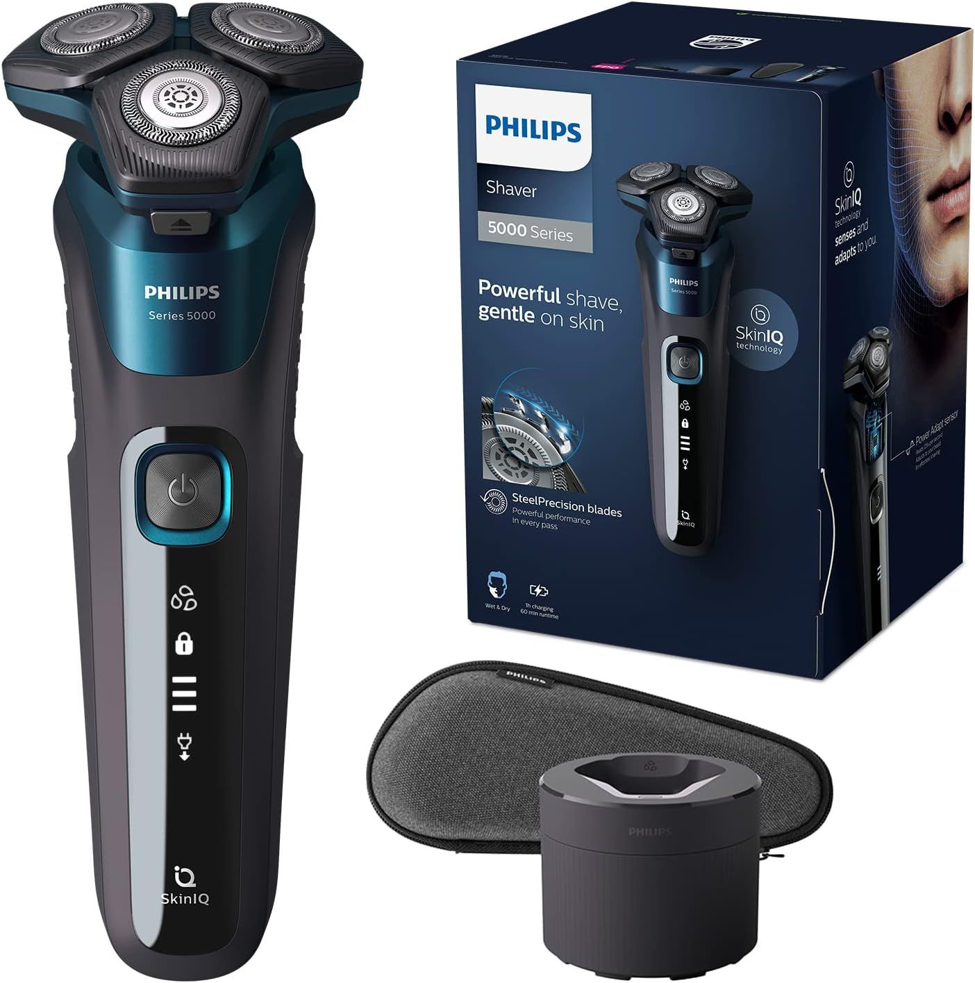 Philips Shaver Series 5000 Elektrischer Nass- und Trockenrasierer mit SkinIQ Technologie