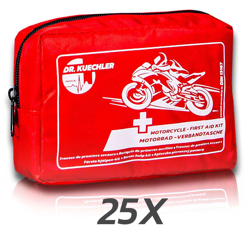25x Motorrad Verbandskasten DIN 13167 Mini Erste Hilfe Set – Dr. Kuechler Medical®- EU konform