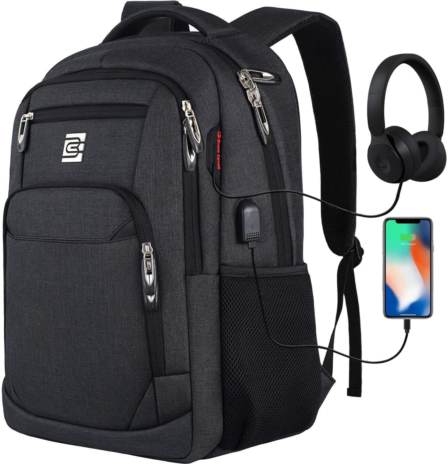 Laptop Rucksäcke mit USB-Ladeanschluss Herren Damen für Arbeit Schule Uni Schulrucksack für Jungen Teenager mit Laptopfach & Anti Diebstahl Tasche