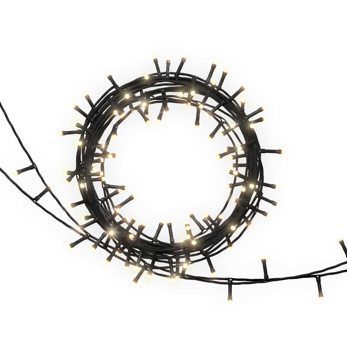 Hombli Smarte Lichterkette für drinnen und draußen, 20m, weiß - Schwarz