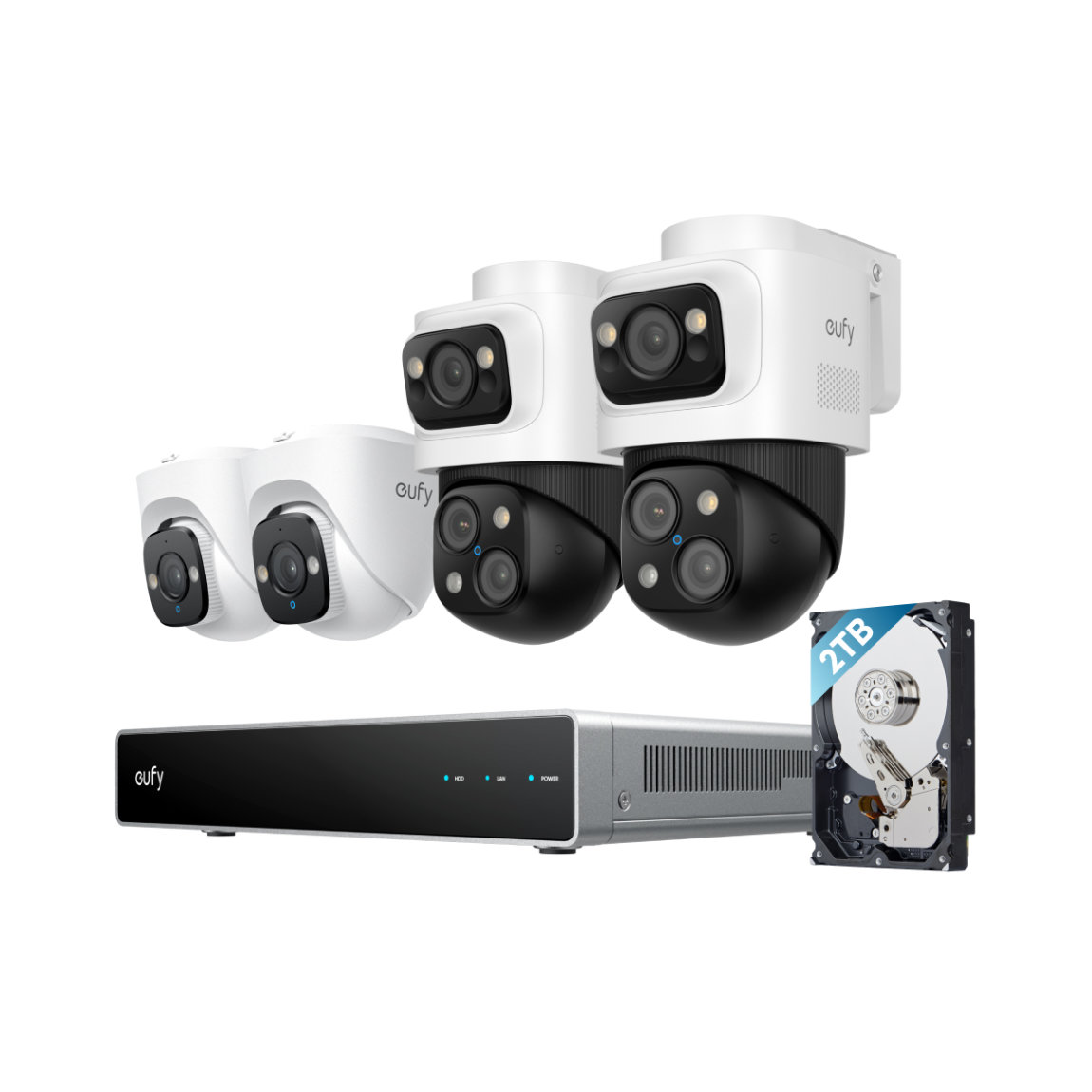 eufy PoE NVR Sicherheitssystem S4 - 2x S4 + 2x E41 - Weiß