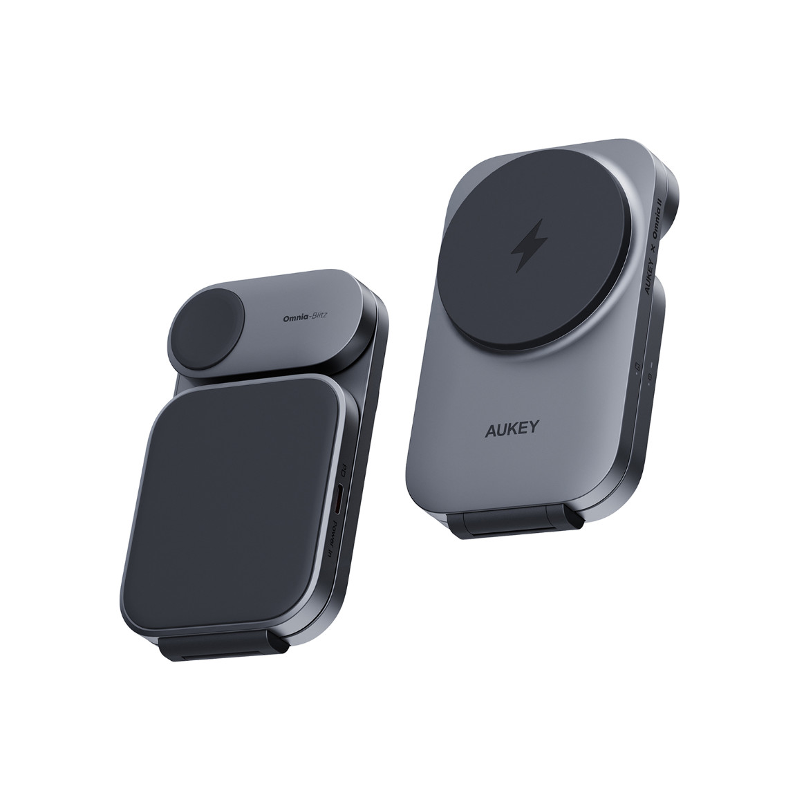 Aukey MagFusion Z 3-in-1 Foldable MagSafe Charging Stand - Grau