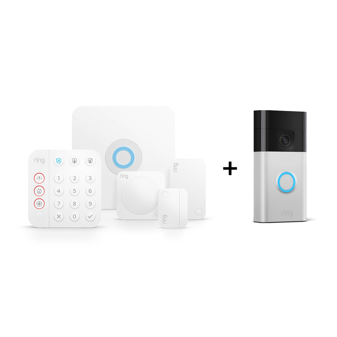 Ring Alarm 2.0 Sicherheitssystem - Komplett-Set + gratis Battery Video Doorbell
