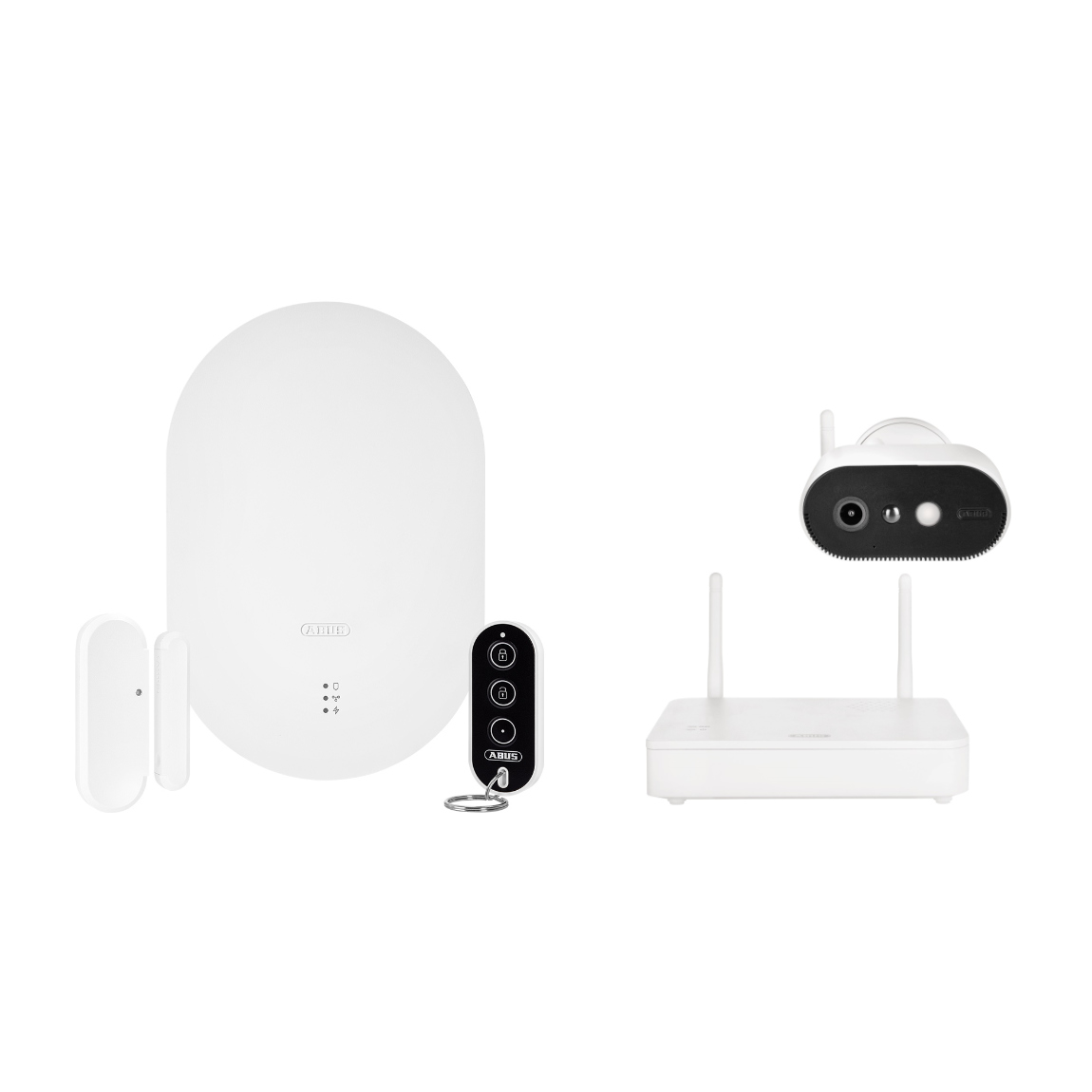 ABUS Smartvest Pro Funk-Alarmanlage - Starter-Set + Akku-Kamera Pro mit Basisstation