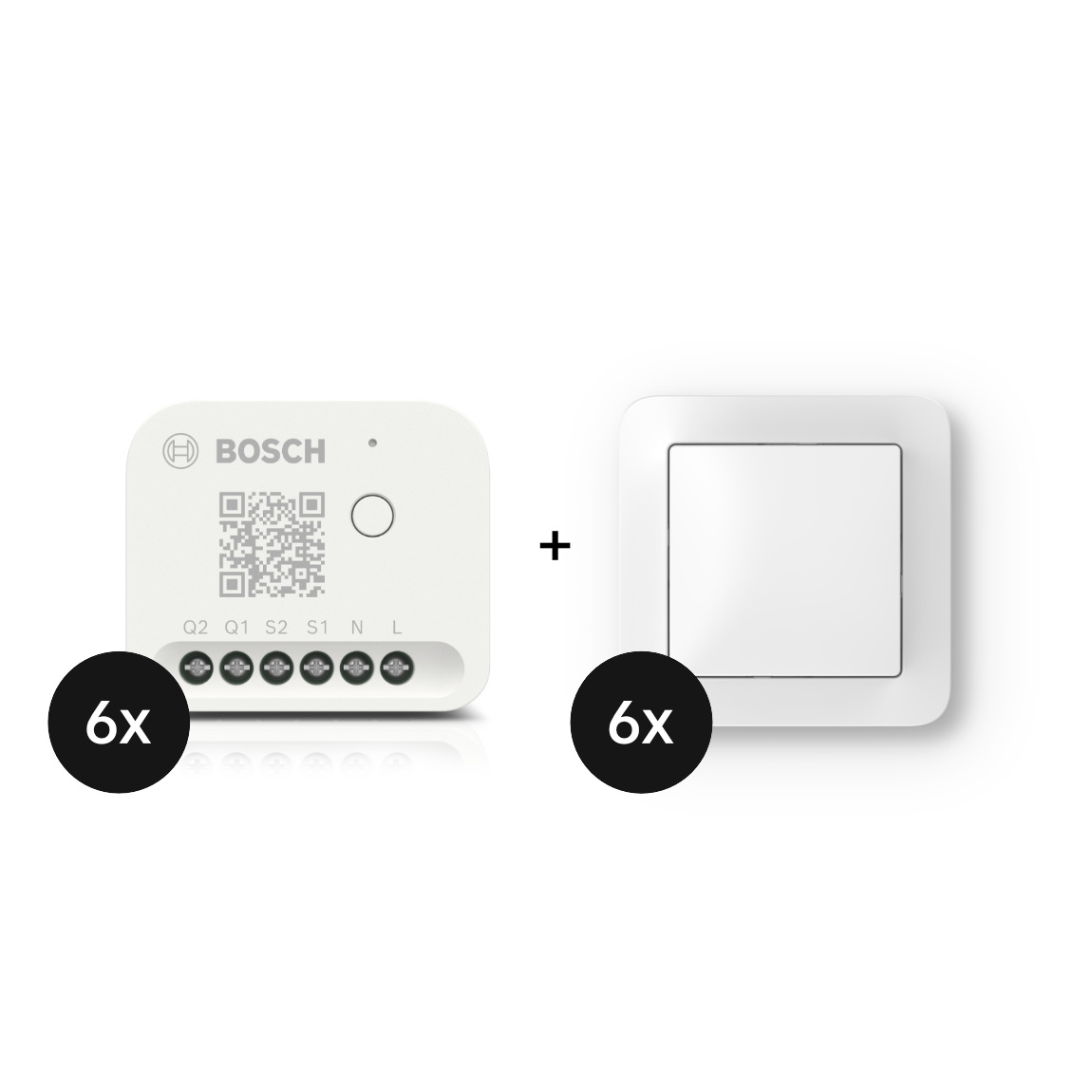 Bosch Smart Home smarte Licht-/Rollladensteuerung II - 6er-Set + Wandschalter - 6er-Set