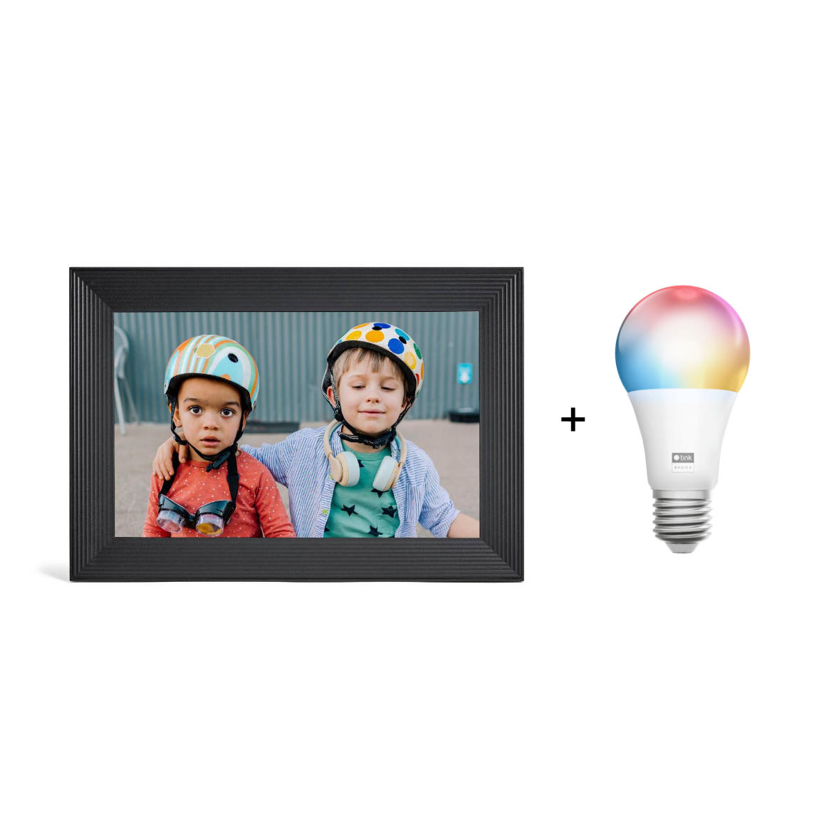 Aura Frames - Carver (10 Zoll) - Bilderrahmen + gratis tink Basics White & Color E27 Bulb