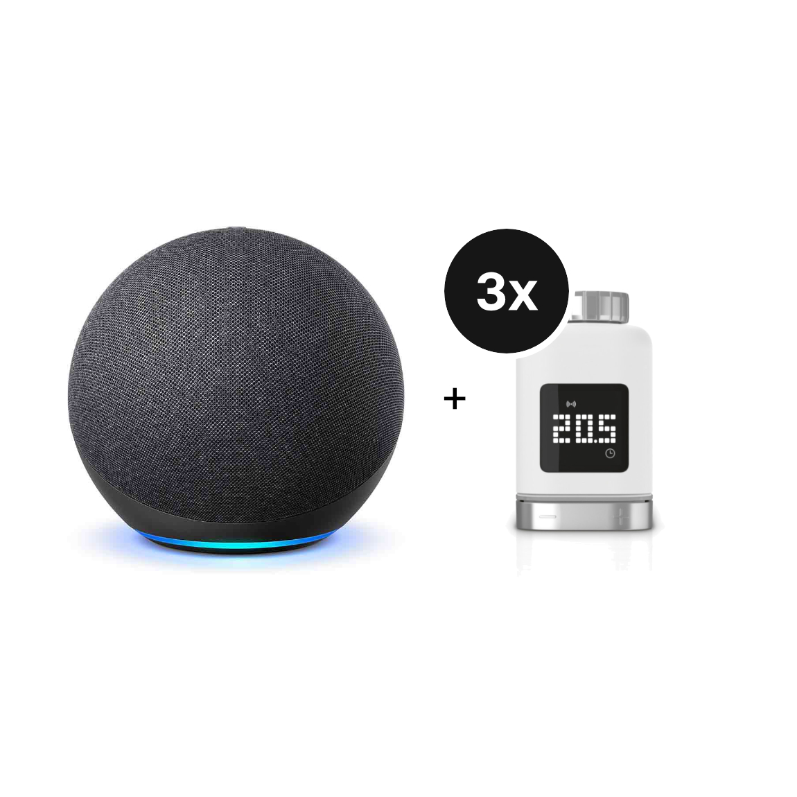 Amazon Echo (4th Gen) + Bosch Smart Home Heizkörper-Thermostat II [+M] - 3er-Set