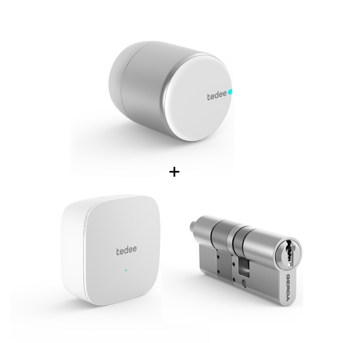 tedee Komplett Set Zylinder - Smart Lock + Bridge + Standardzylinder (+GRATIS Hombli Lichterkette)