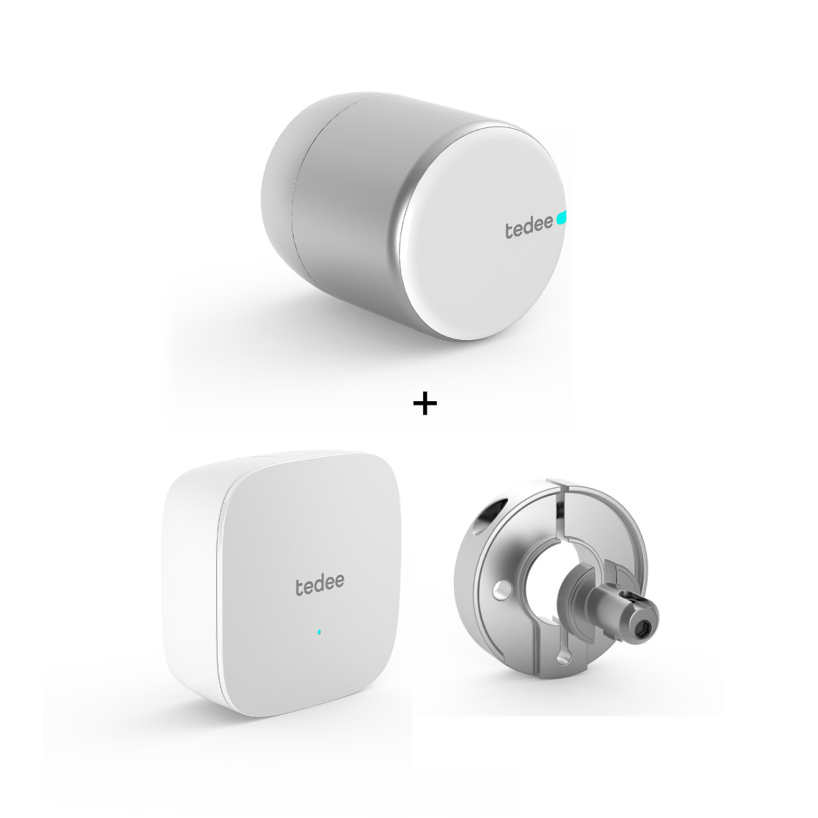 tedee Komplett Set Adapter - Smart Lock + Bridge + Adapter (+GRATIS Hombli Lichterkette)