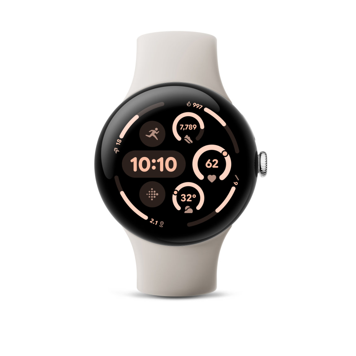 Google Pixel Watch 3 - Smartwatch 45mm Bluetooth & WLAN - Porcelain