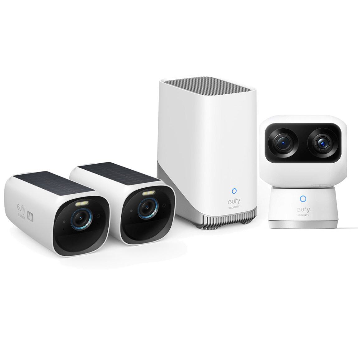 eufyCam S330 (eufyCam 3) Starter Set 2+1 - 2er-Kameraset mit HomeBase 3 + Indoor Cam S350