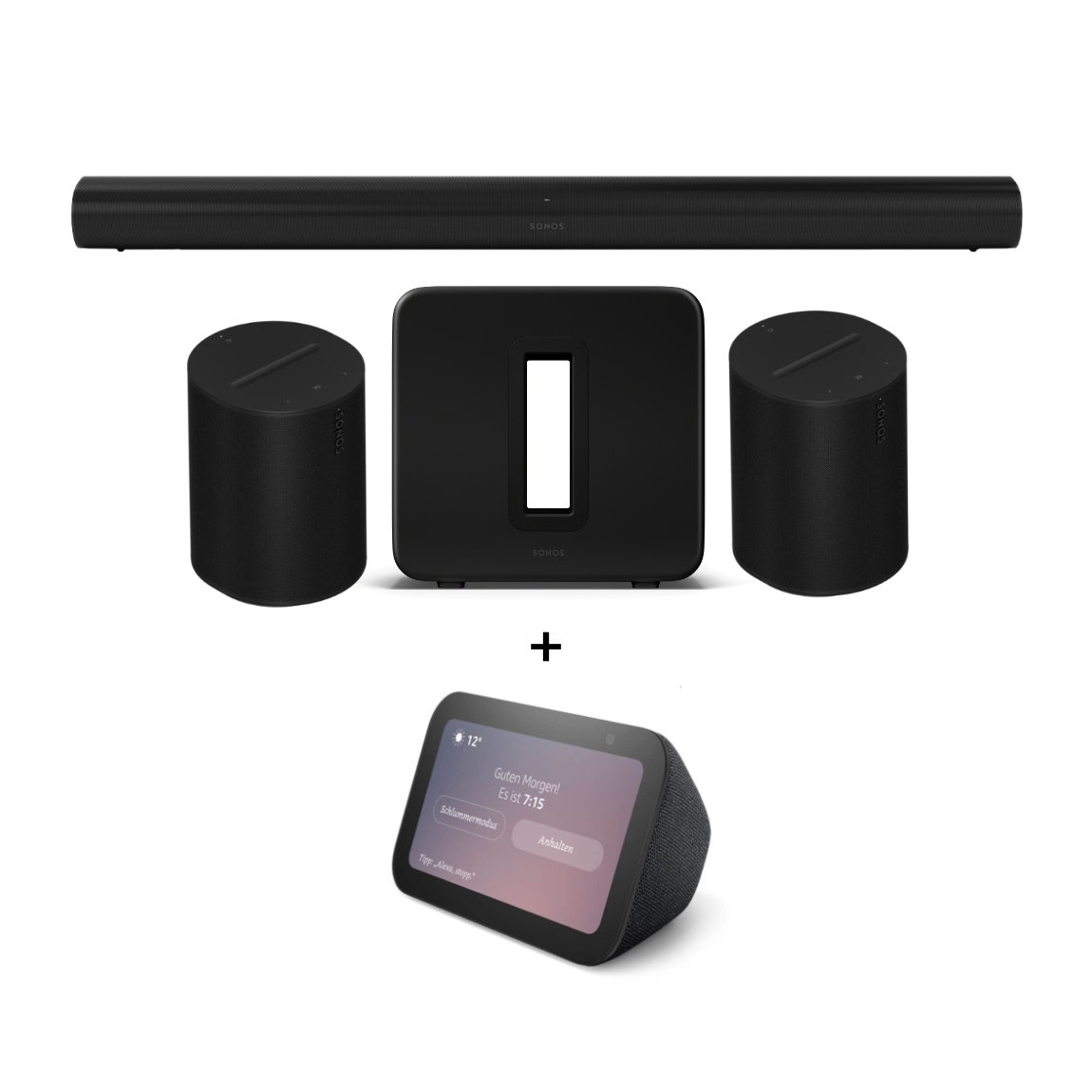 Sonos 5.1 Heimkino Set - mit Arc, Era 100, Sub 3 und Echo Show 5 (3. Gen)