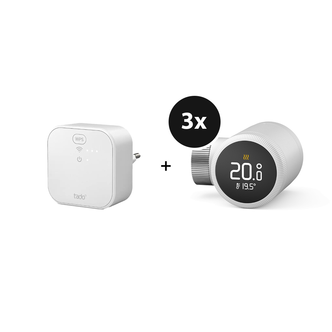 tado° X Starter Kit Smartes Heizkörper-Thermostat - 3er-Set & Bridge