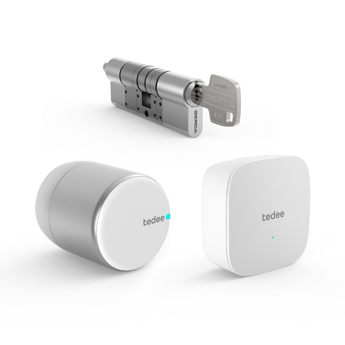 tedee Komplett Set Zylinder - Smart Lock + Bridge + Standardzylinder