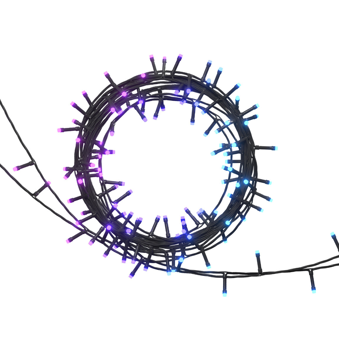 Hombli Smarte Lichterkette für drinnen und draußen, 20m, farbig und weiß - Schwarz