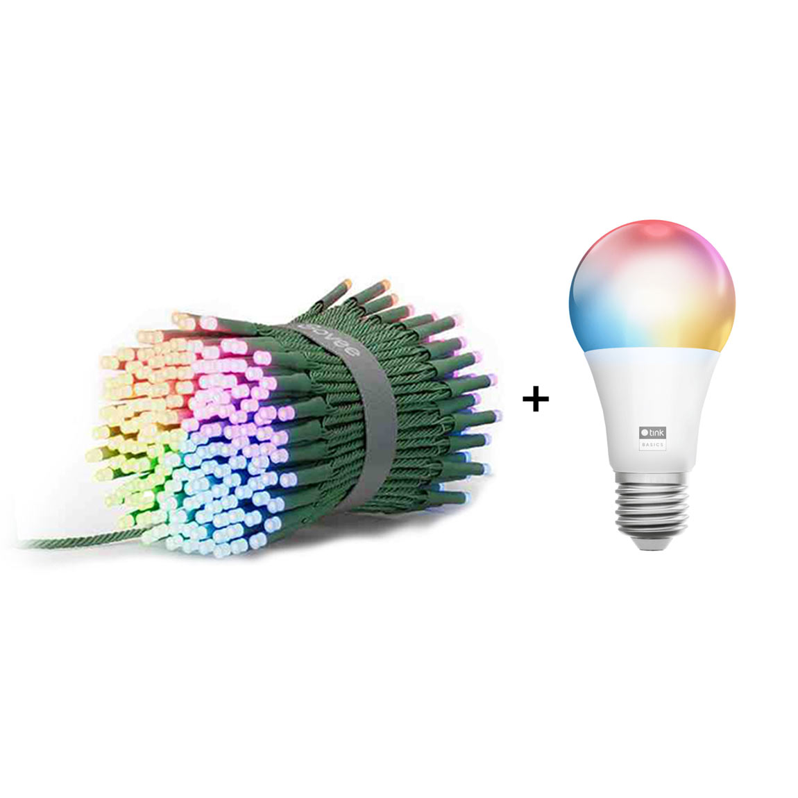 Govee Lichterkette für Weihnachten mit Glitzereffekt - 20m + tink Basics White & Color E27 Bulb