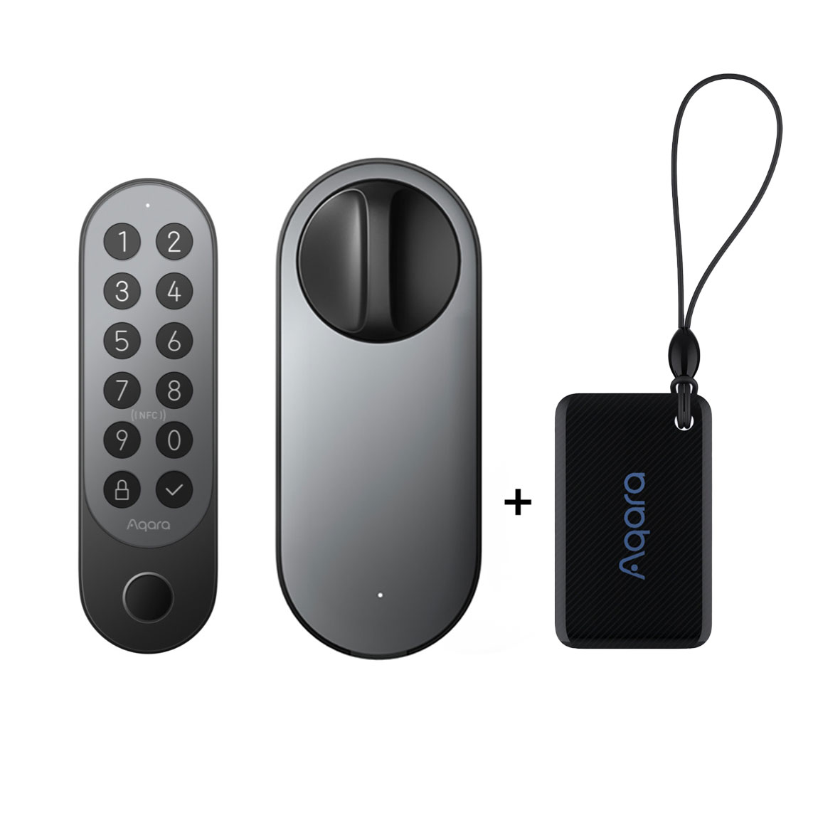 Aqara Smart Lock U200 Kit - Smartes Türschloss mit Keypad + gratis Fob und Zubehör - Schwarz