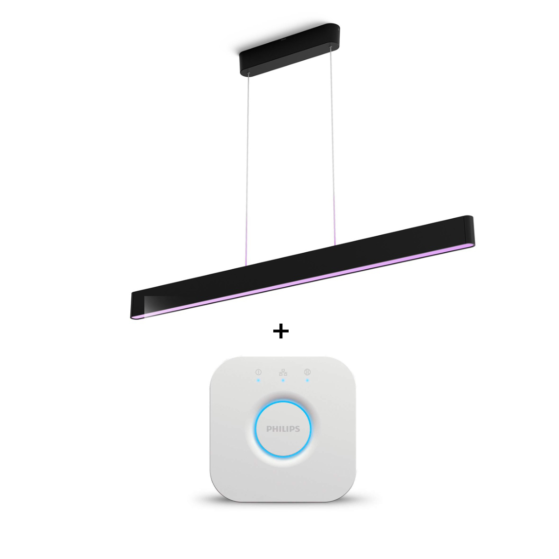 Philips Hue White & Color Ambiance Ensis Pendelleuchte 5500lm - Schwarz + Bridge