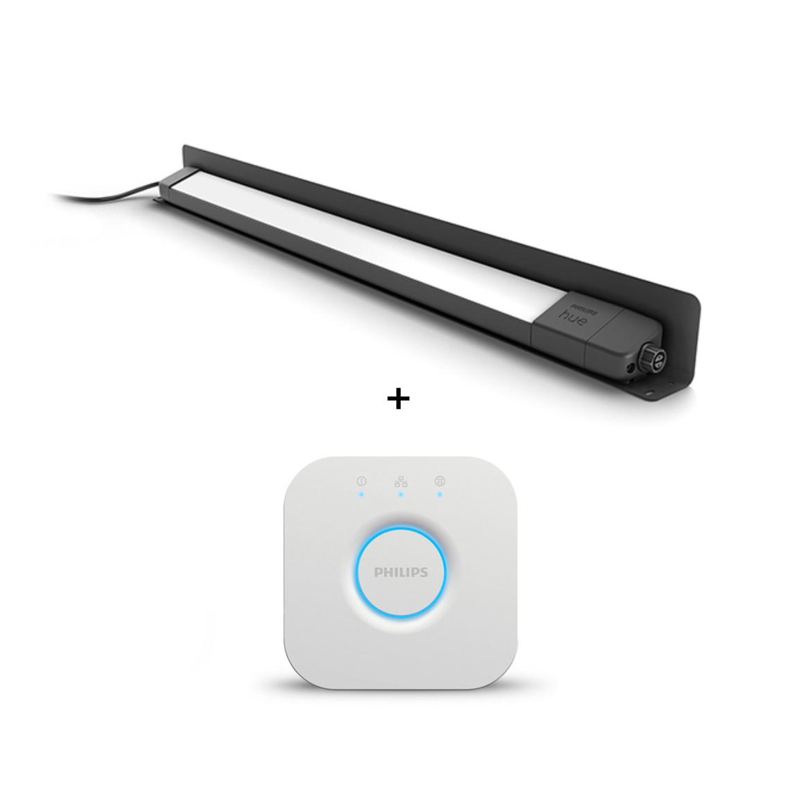 Philips Hue White & Color Ambiance Amarant Wandfluter 2er Set + Bridge (+GRATIS Hombli Lichterkette)