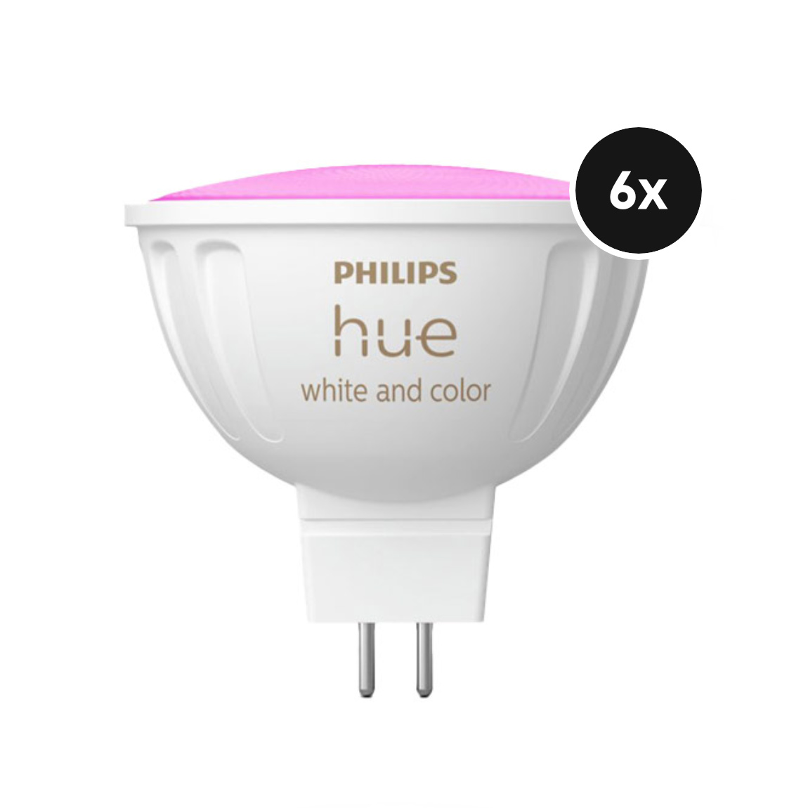 Philips Hue White & Color Ambiance MR16 LED Lampe - 6er-Set (+GRATIS Hombli Lichterkette)