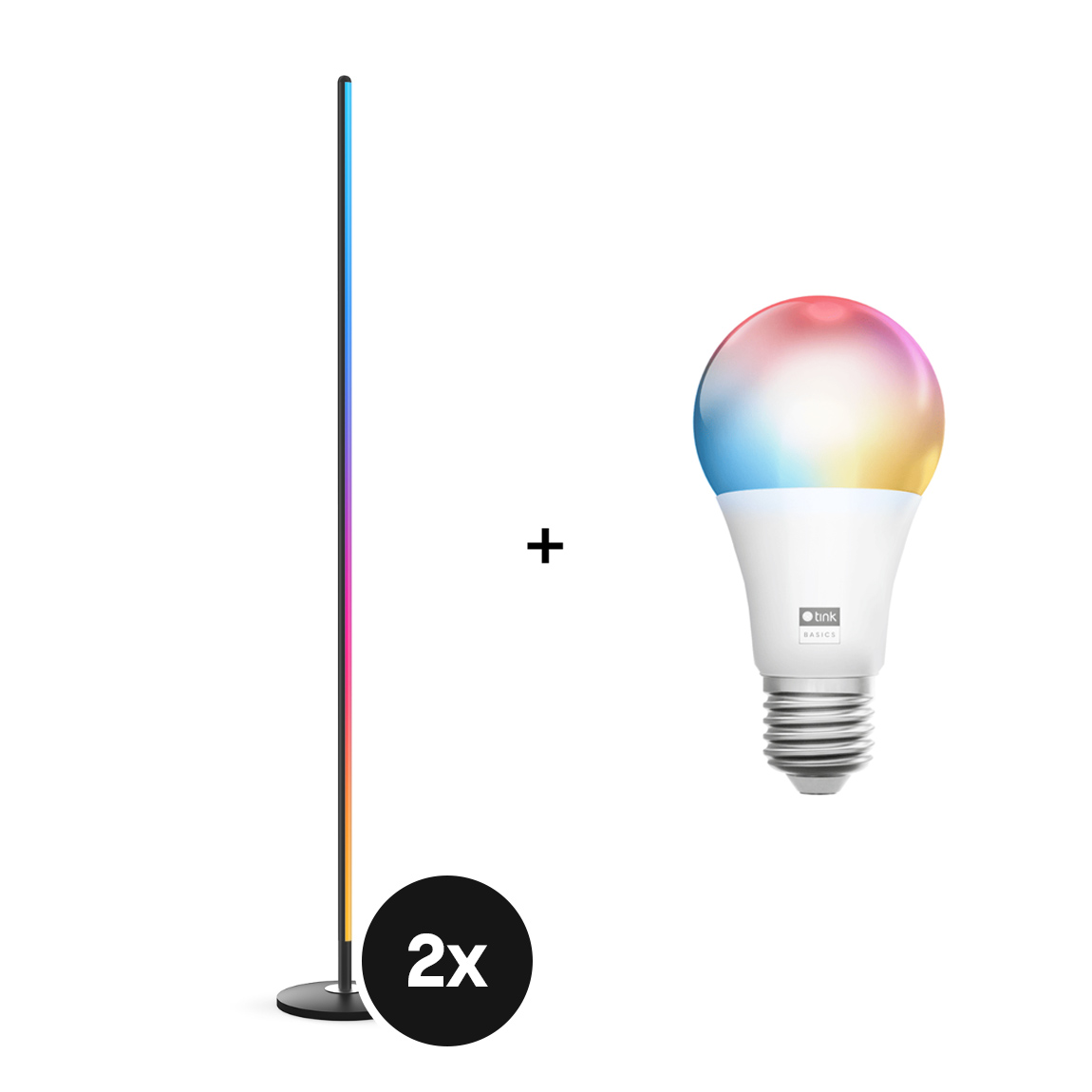 Govee Stehlampe - Floor Lamp Lite - 2er-Set + gratis tink Basics White & Color E27 Bulb - Matter