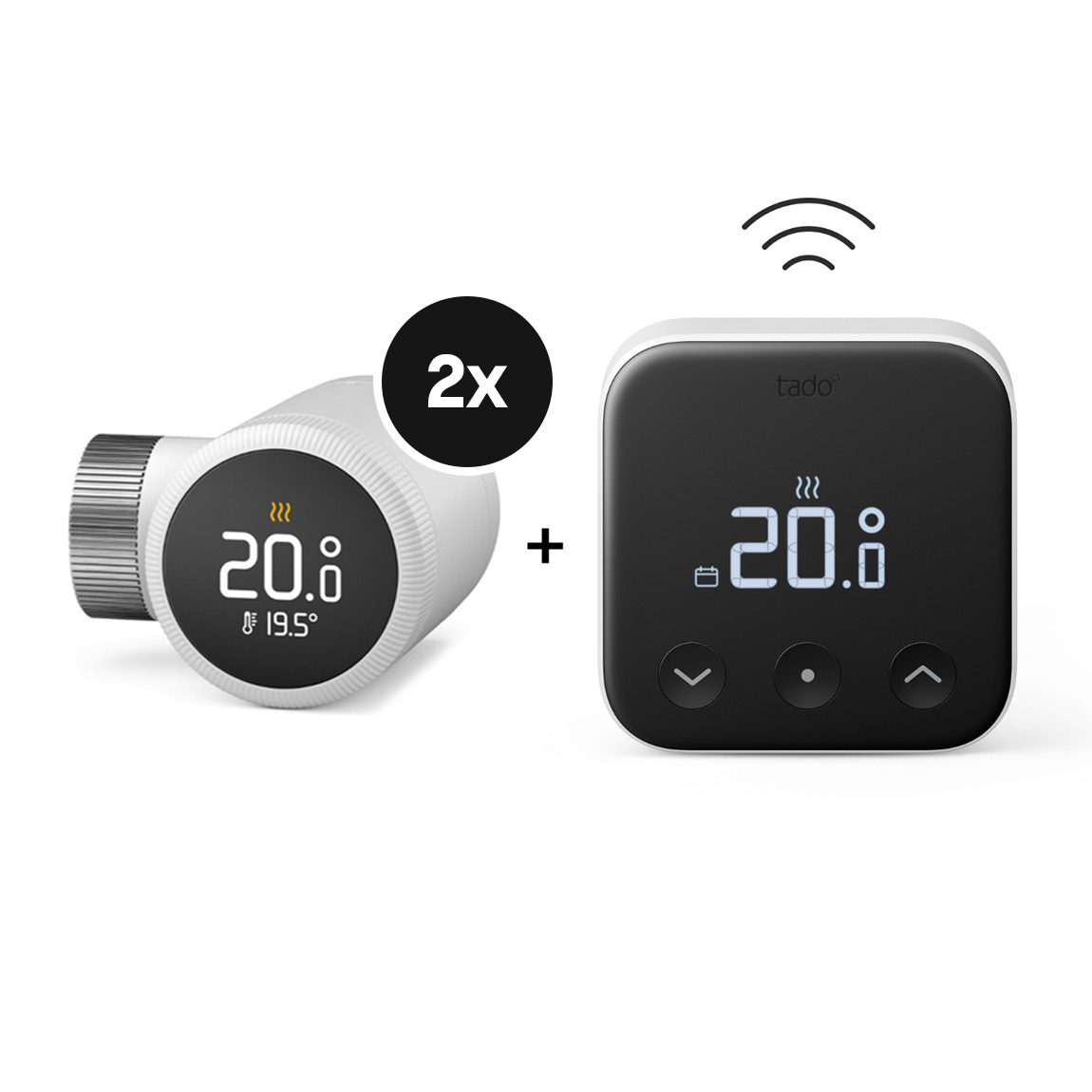 tado° X Smartes Heizkörper-Thermostat - 2er-Set + Funk-Temperatursensor