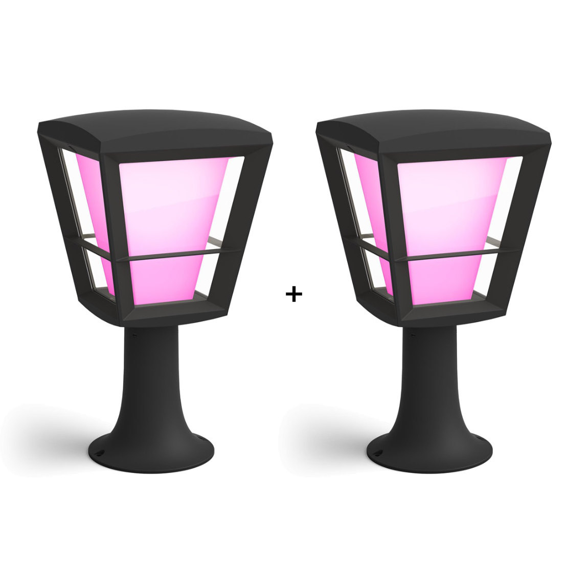 Philips Hue White & Color Ambiance Econic Sockelleuchte 1140 lm - 2er-Set (+GRATIS Hombli Lichterkette)