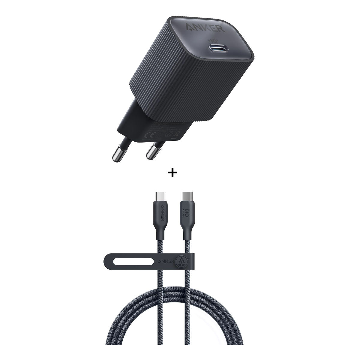Anker Nano Wandladegerät + 544 Bio-Nylon Ladekabel