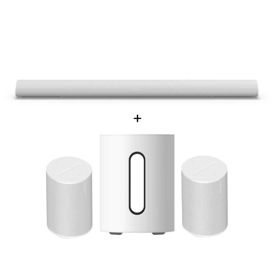Sonos Heimkino Set - mit Arc Ultra, 2x Era 100 und Sub Mini - Weiß (+GRATIS Hombli Lichterkette)