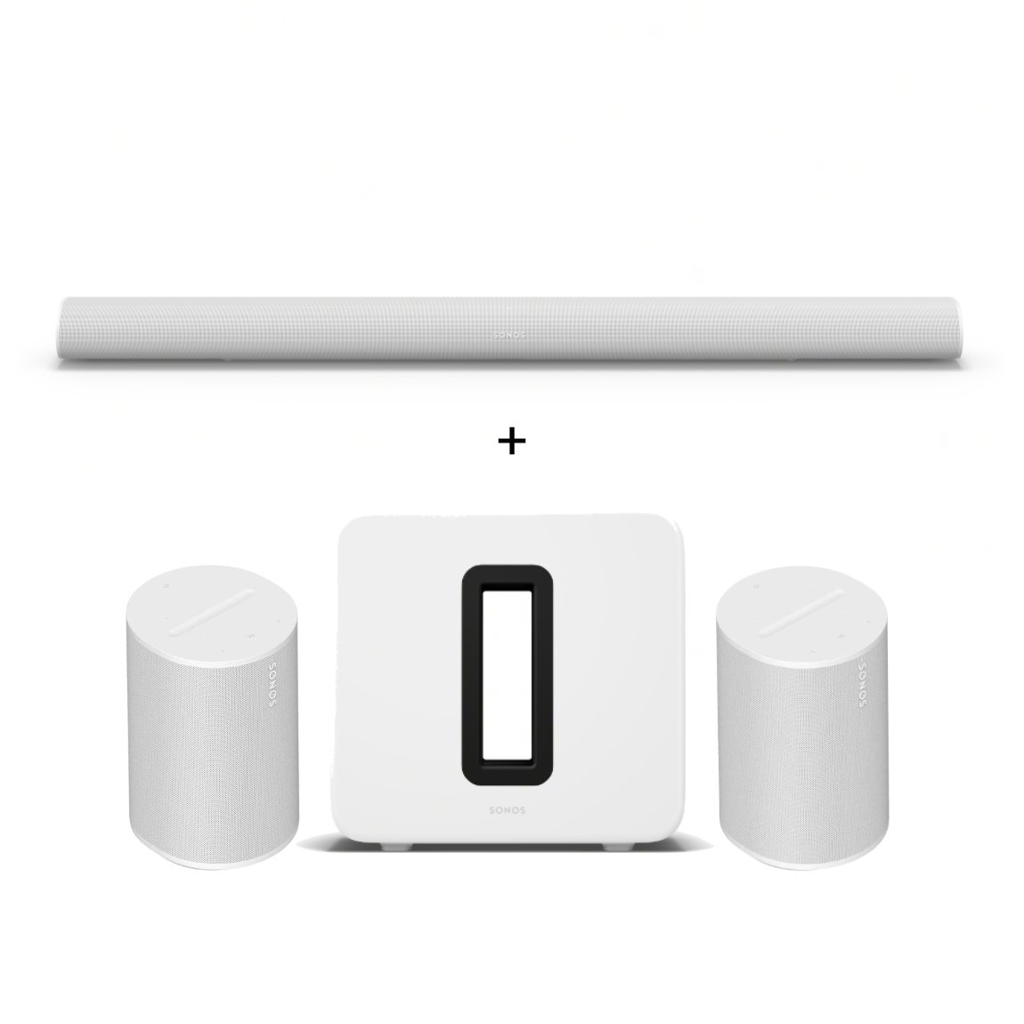 Sonos Heimkino Set - mit Arc Ultra, 2x Era 100 und Sub 4 - Weiß (+GRATIS Hombli Lichterkette)