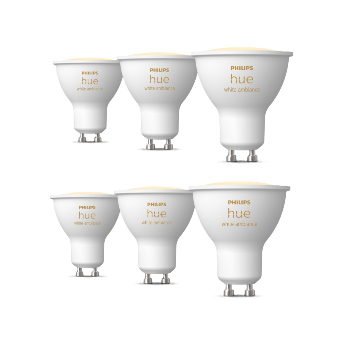 Philips Hue White Ambiance GU10 LED Lampe 400lm - 6er-Set