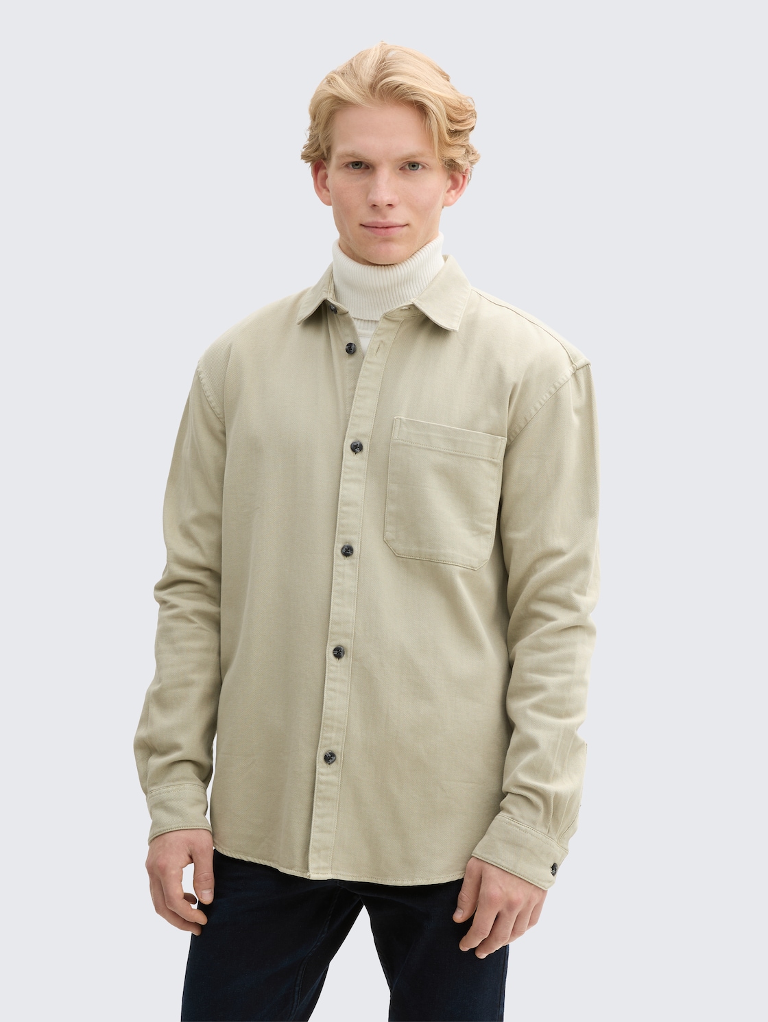 TOM TAILOR DENIM Herren Relaxed Fit Hemd mit Brusttasche, braun, Uni, Gr. L, baumwolle