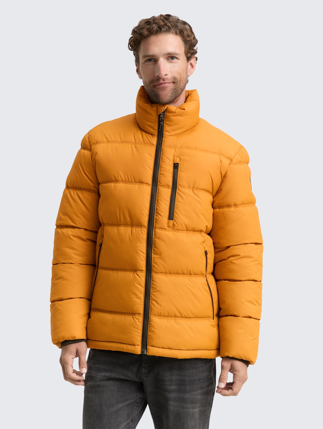 TOM TAILOR Herren Puffer-Jacke aus wasserabweisendem Material, braun, Uni, Gr. XXL, polyester