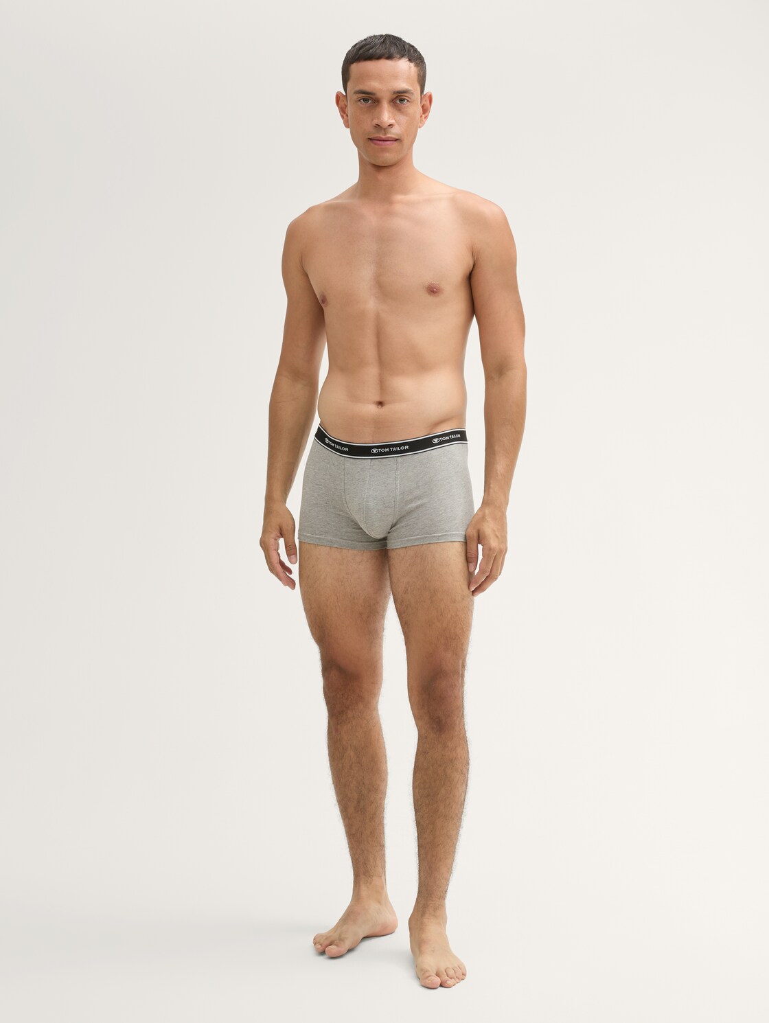 TOM TAILOR Herren Kurze Boxershorts im 2er-Pack, grau, Uni, Gr. M/5, baumwolle