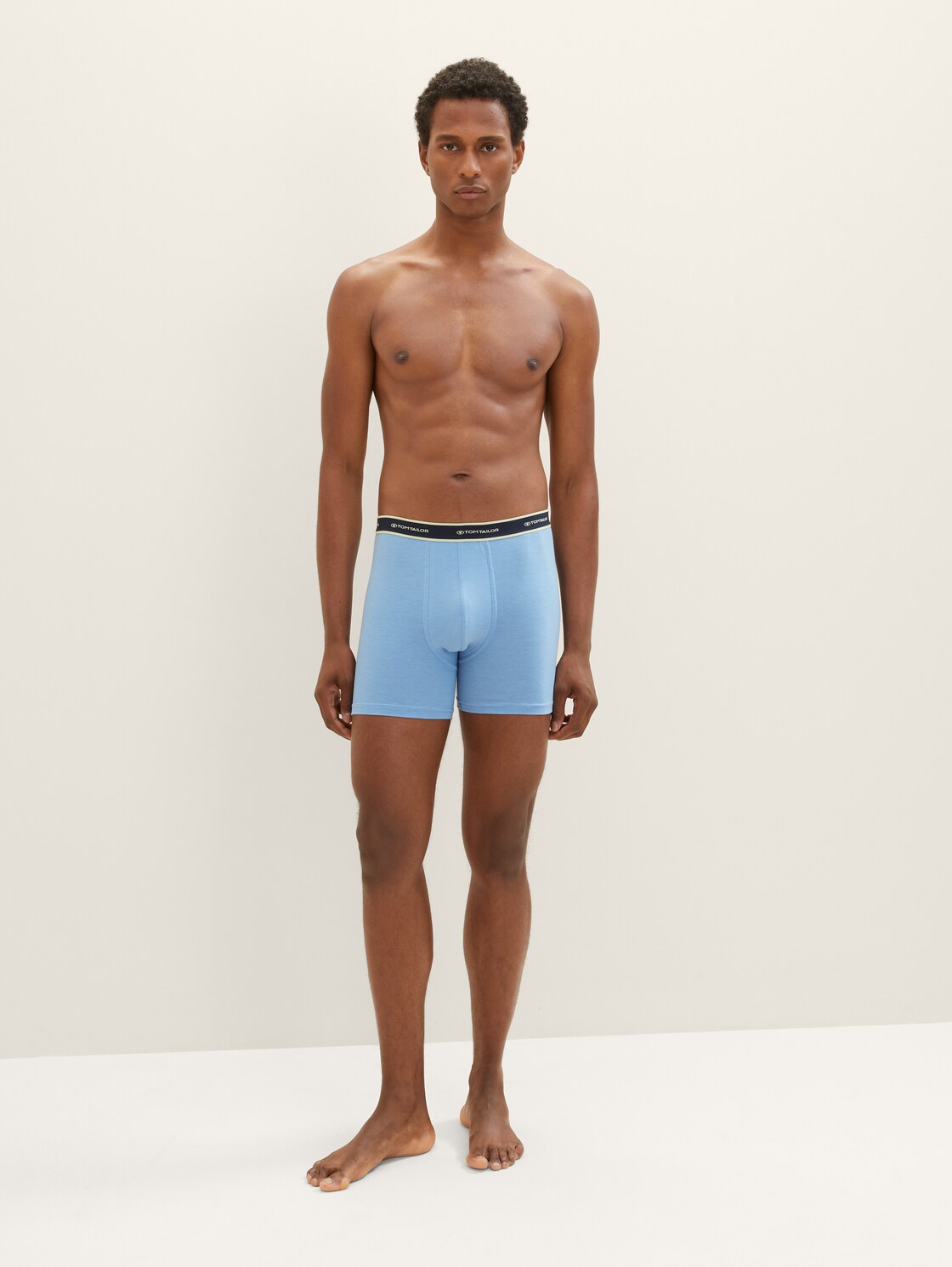 TOM TAILOR Herren Mittellange Boxershorts im 4er-Pack, blau, Meliert, Gr. 4, baumwolle