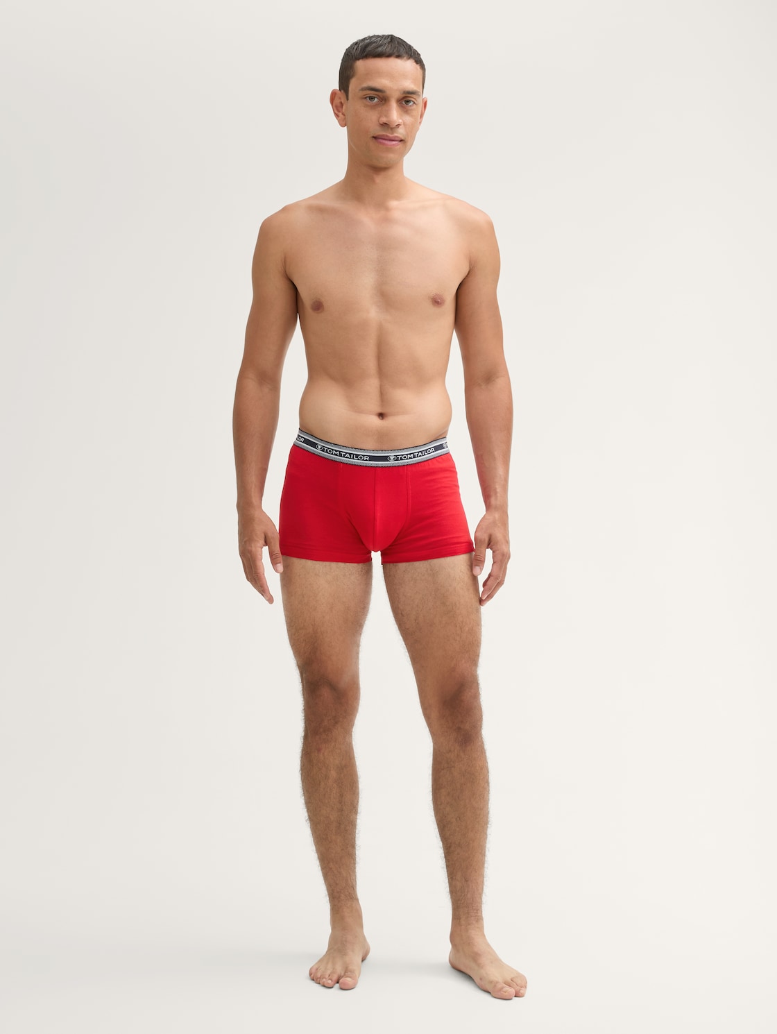 TOM TAILOR Herren Kurze Boxershorts im 5er-Pack, rot, Uni, Gr. 4, baumwolle