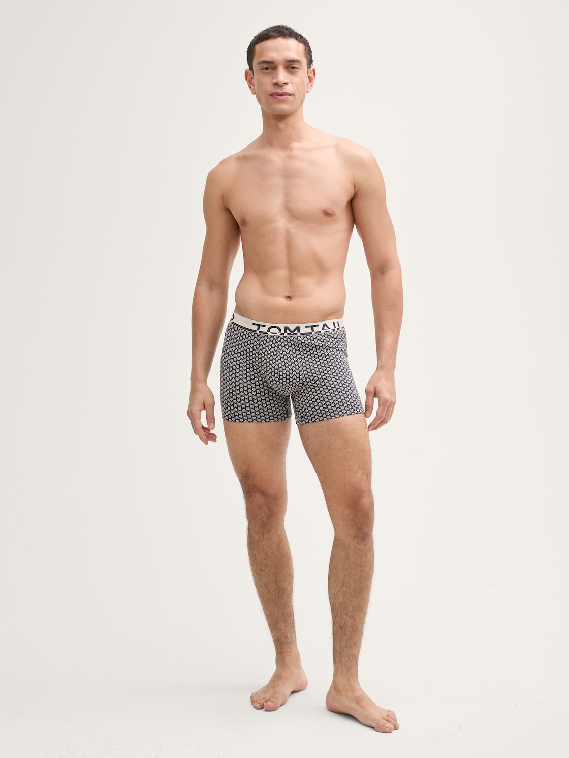 TOM TAILOR Herren Mittellange Boxershorts im 2er-Pack, blau, Print, Gr. S/4, baumwolle