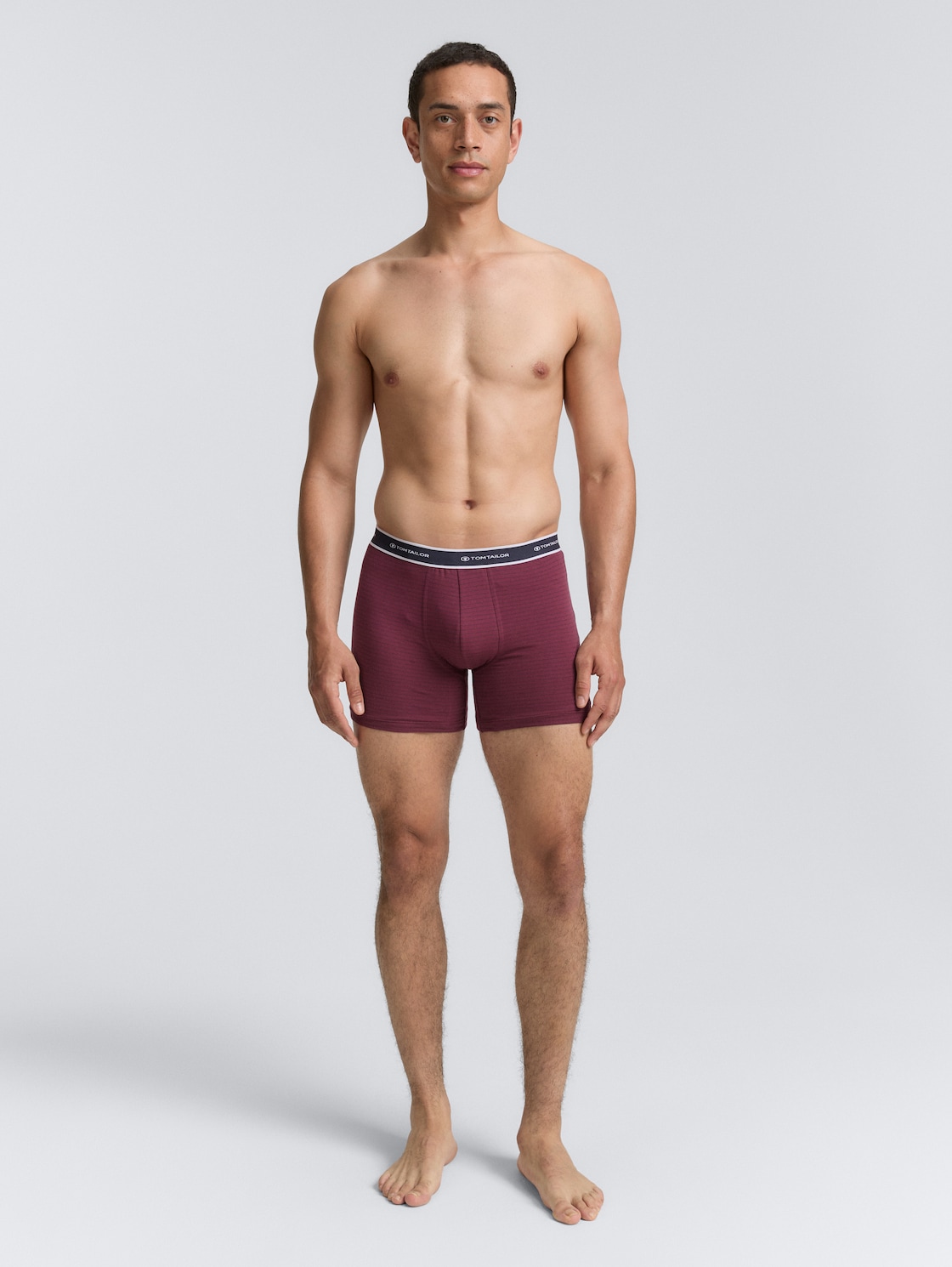 TOM TAILOR Herren Kurze Boxershorts im 2er-Pack, rot, Gestreift, Gr. S/4, baumwolle