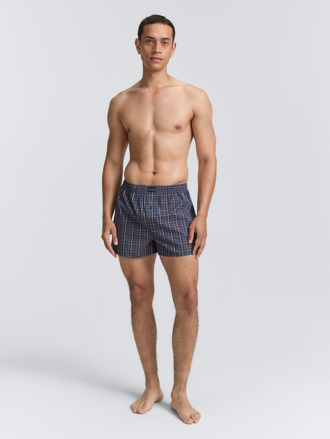 TOM TAILOR Herren Kurze Boxershorts im 2er-Pack, braun, Kariert, Gr. XXL/8, baumwolle