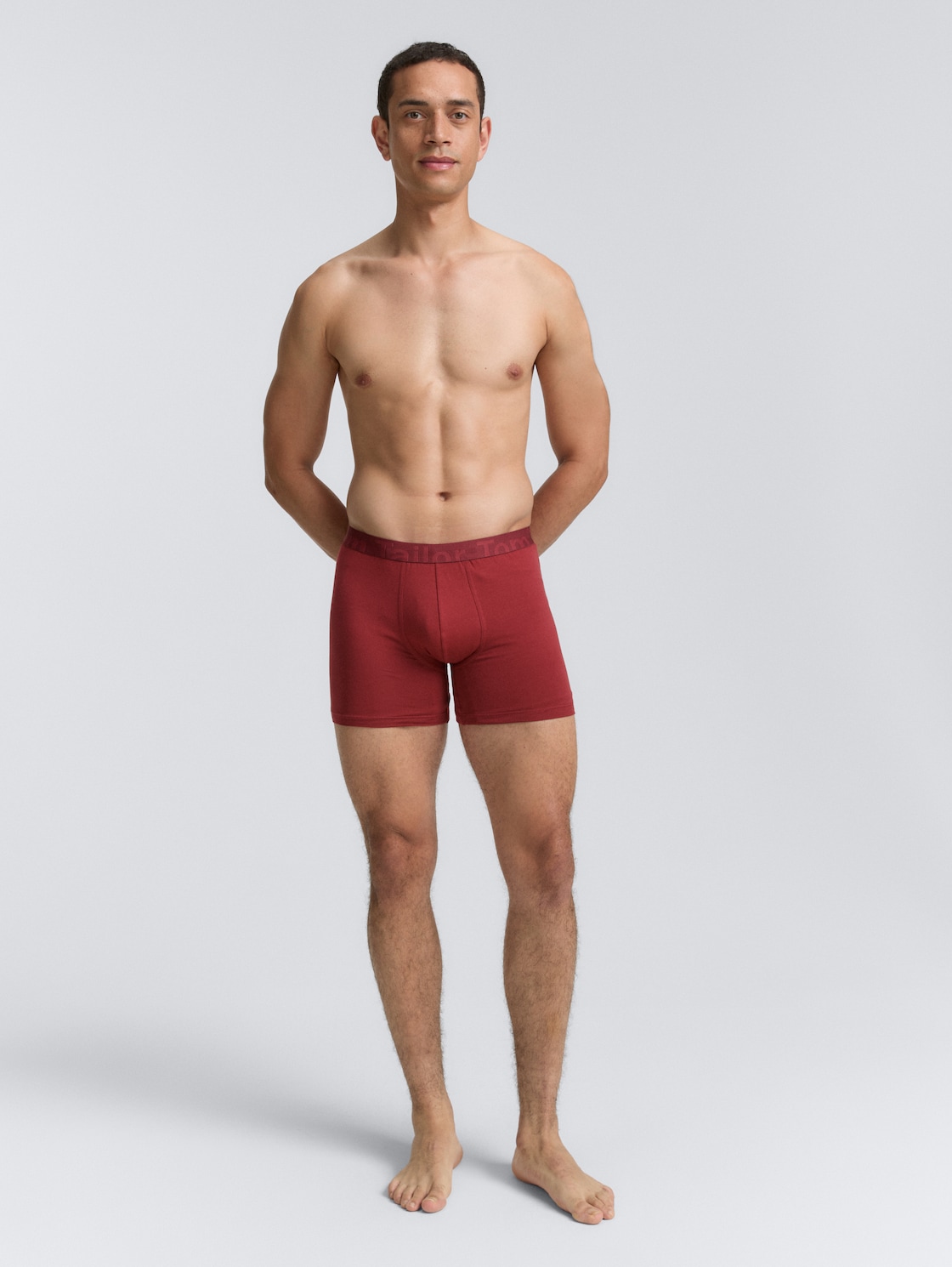 TOM TAILOR Herren Kurze Boxershorts im 2er-Pack, rot, Uni, Gr. M/5, baumwolle