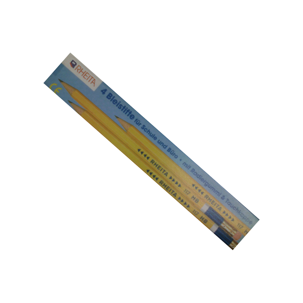 4 Bleistifte für Schule und Büro - Mit Radiergummi und Tauchkappe