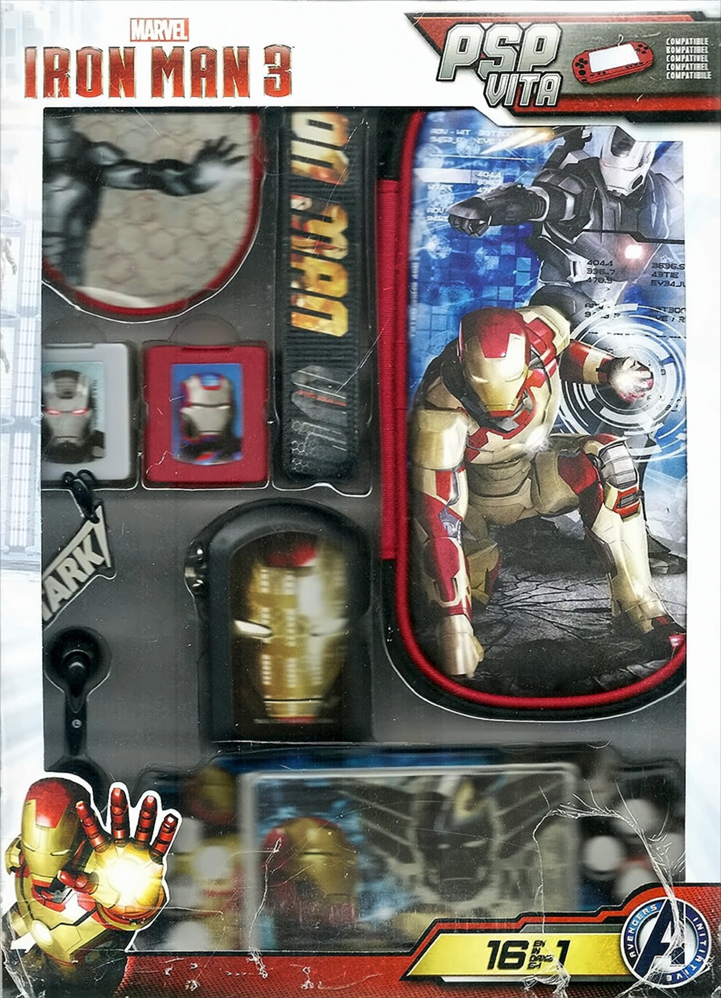 Zubehör Set 16in1 für Sony PSP 'Avengers - Iron Man'