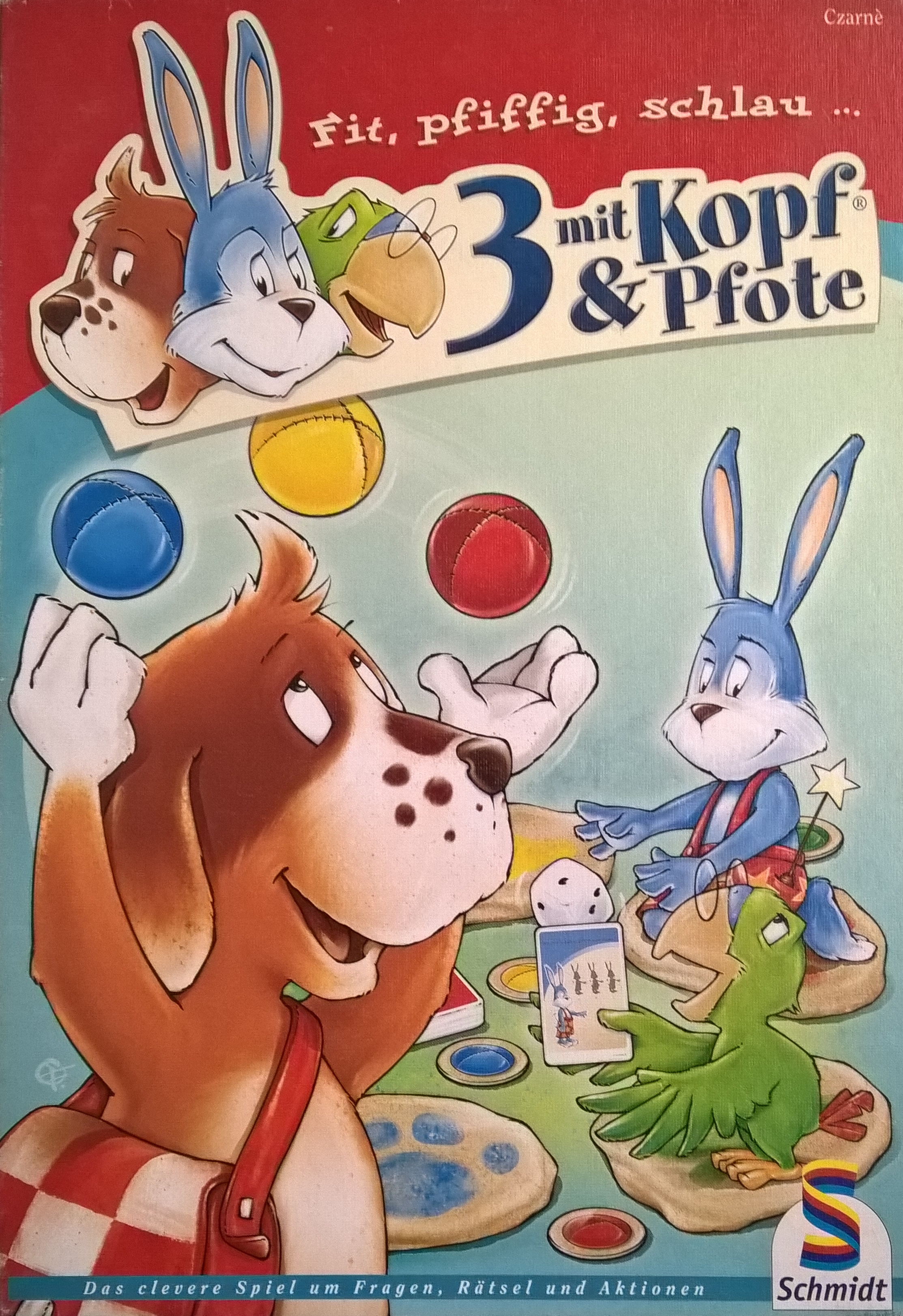 Schmidt Spiele - 3 mit Kopf und Pfote, Fit, pfiffig, schlau