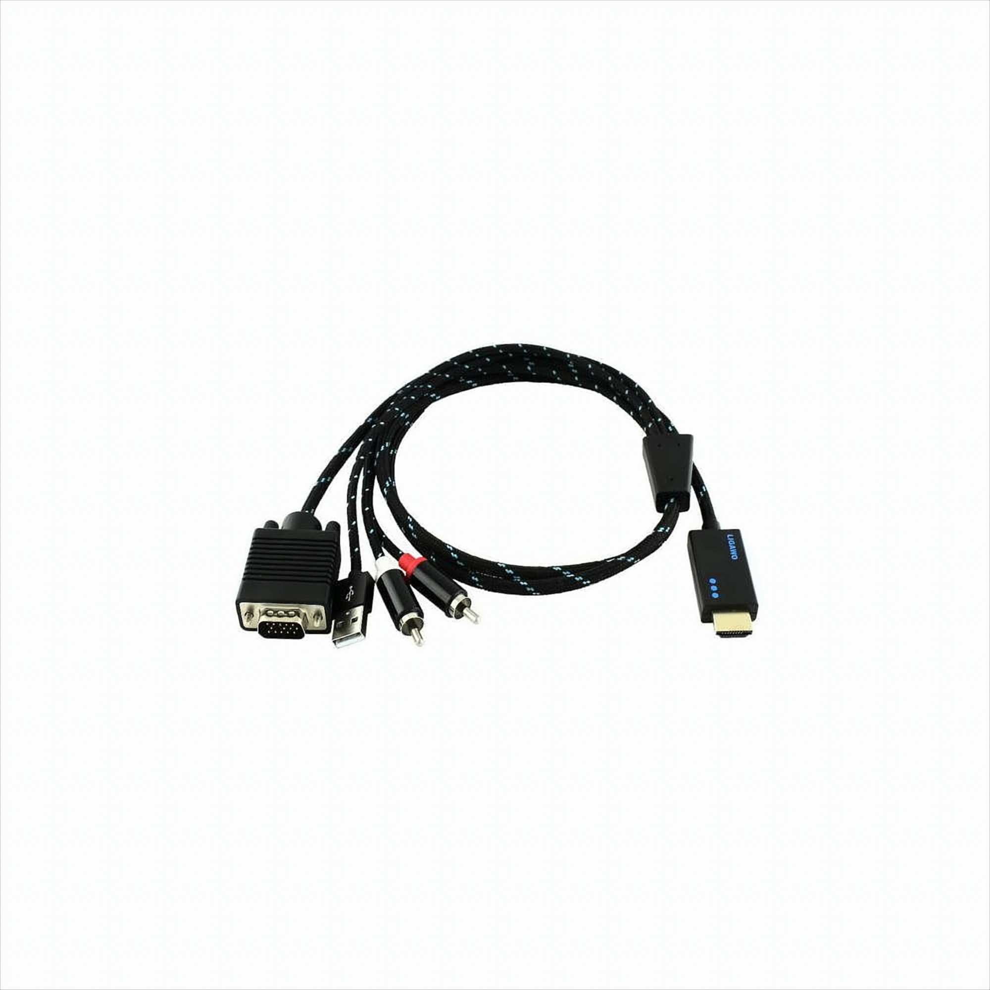 Ligawo 6518933 HDMI zu VGA + Audio Cinch Kabel 1:1/1080p passiv - 1,6m