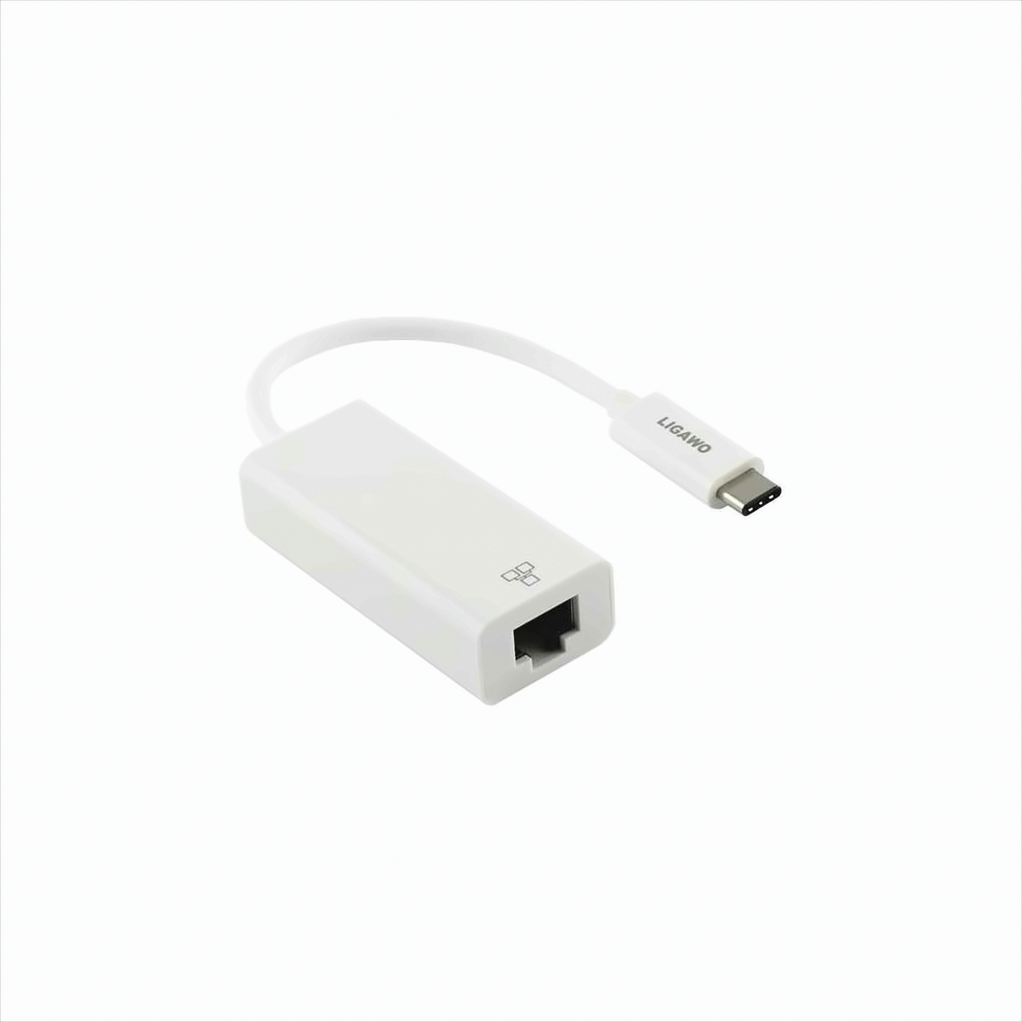 Ligawo 6518944 USB 3.1 Typ C Stecker an RJ45 Gigabit Adapter weiß