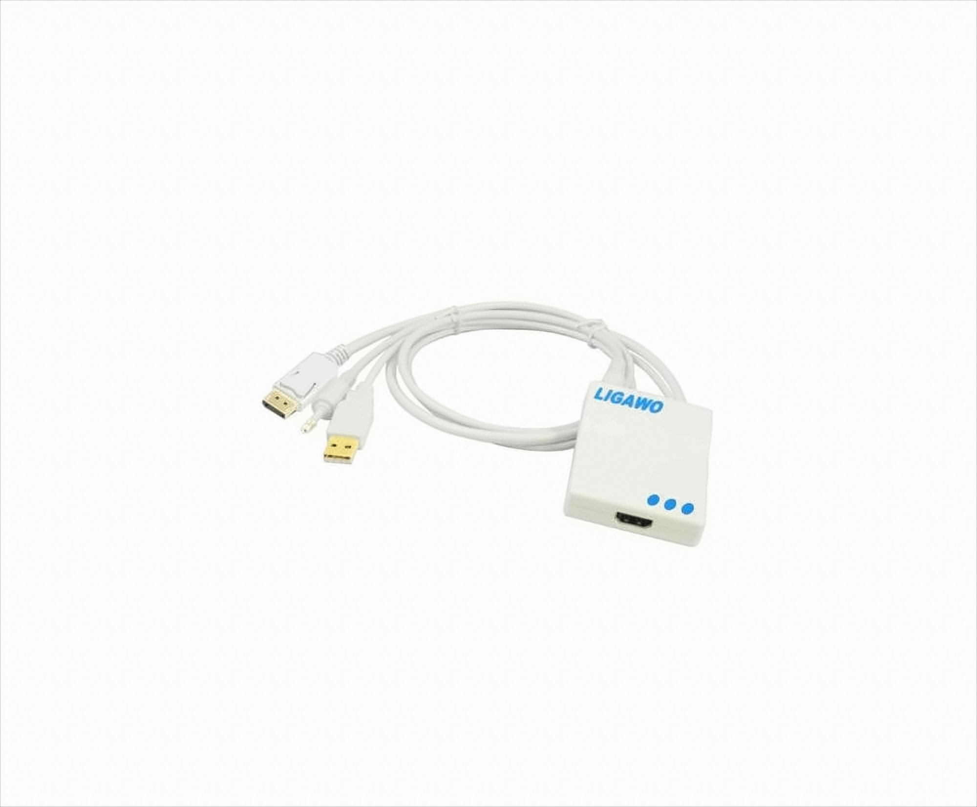 Ligawo 6518912 Displayport zu HDMI Adapter Konverter + Audio
