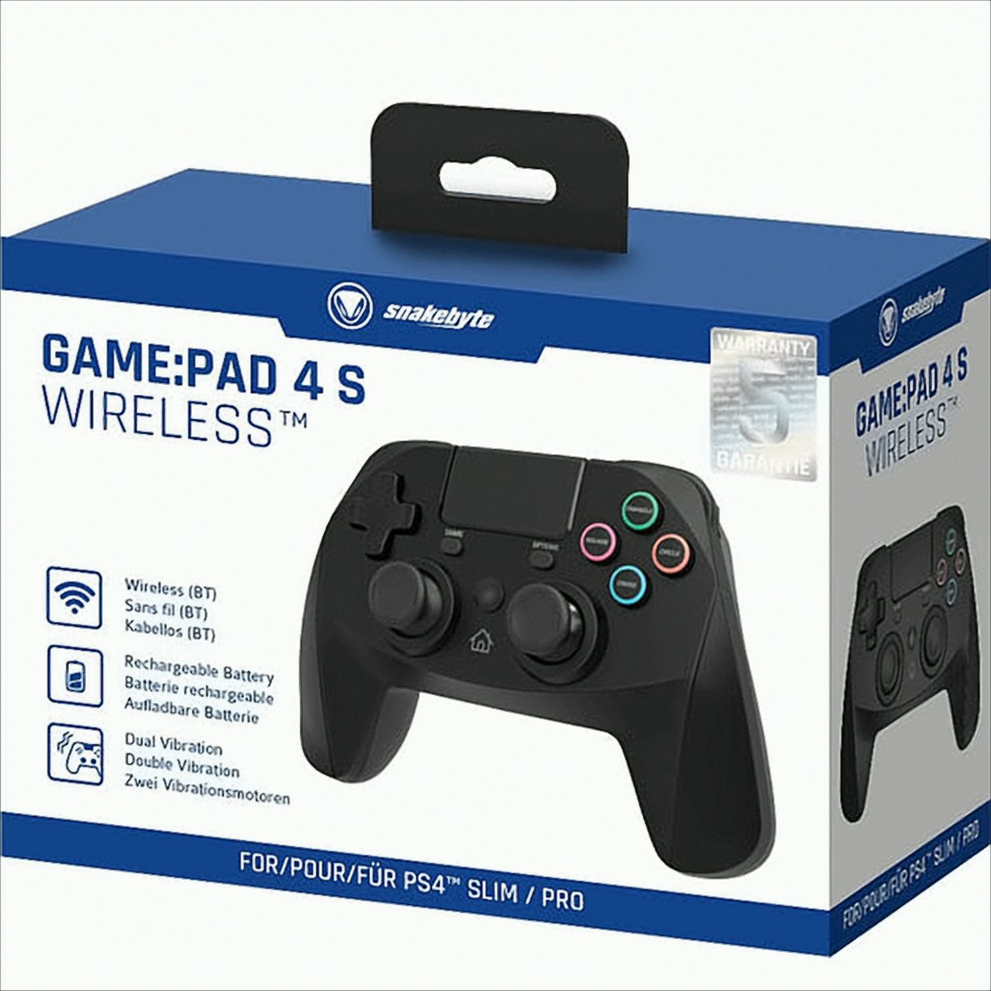 PS4 Controller Game:Pad 4S wireless black Snakebyte Bluetooth