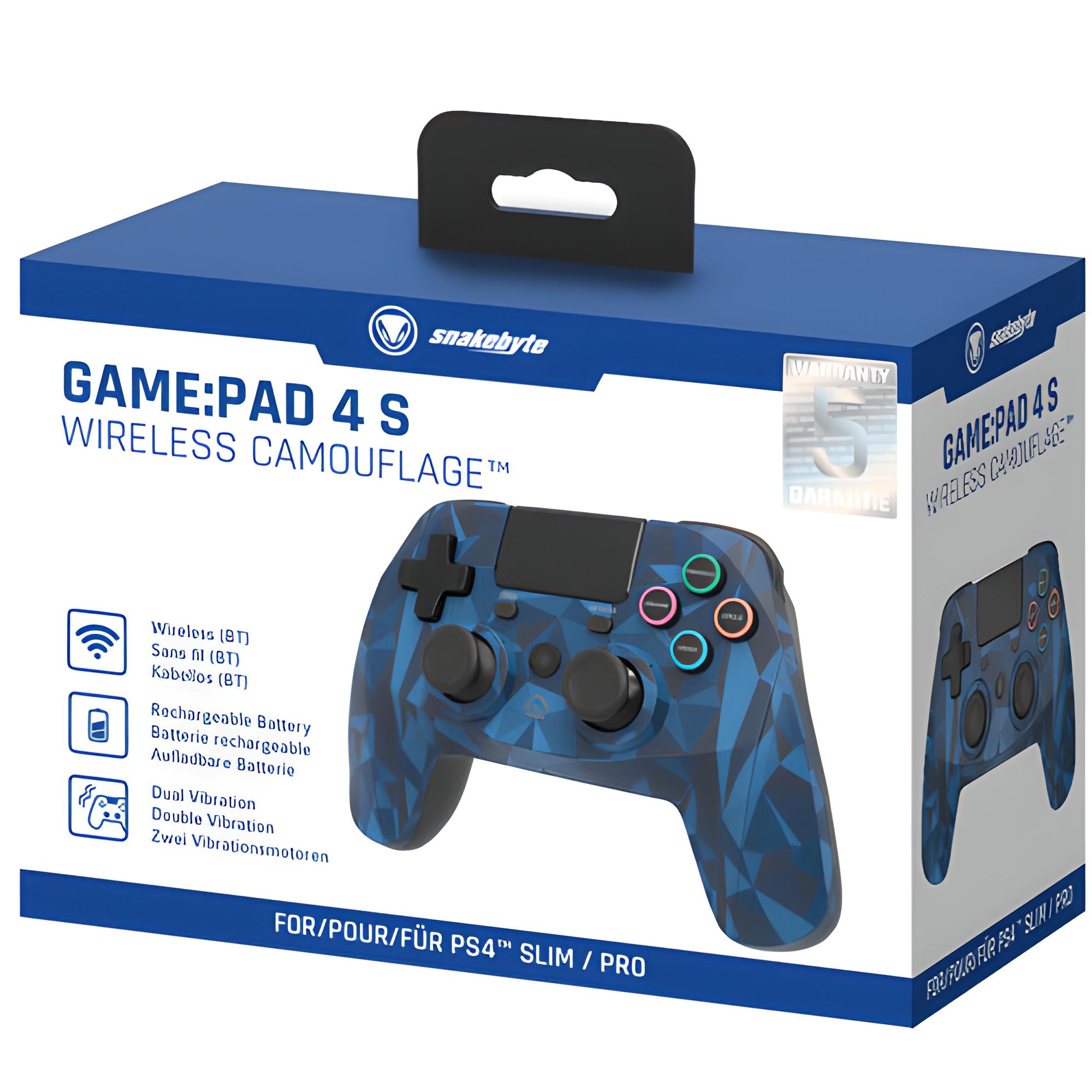 PS4 Controller Game:Pad 4S wirel. camo Snakebyte Bluetooth camo blue
