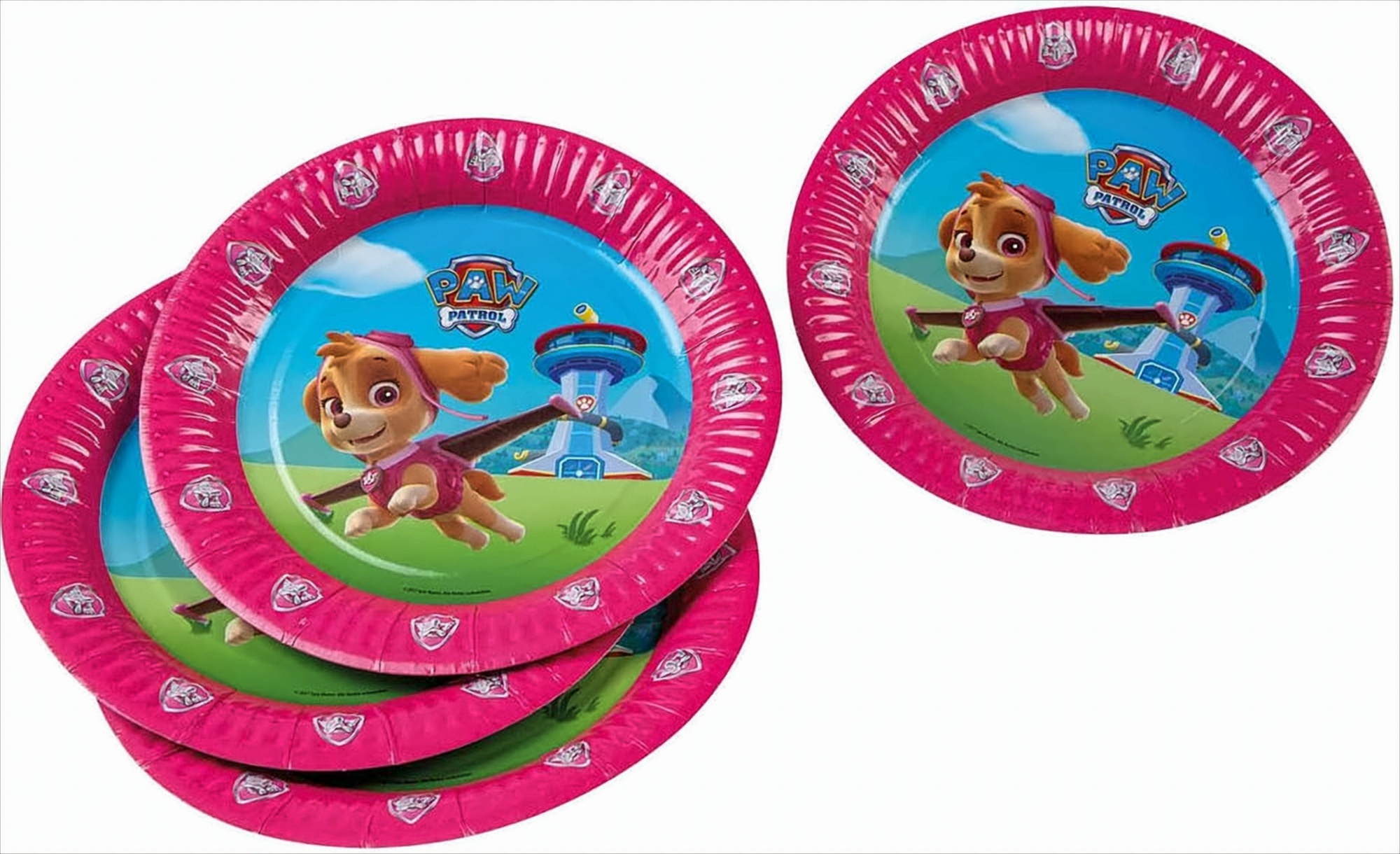 tib 19713 Pappteller Paw Patrol 6-teilig, Durchmesser 23 cm, Farbe rosa, one size